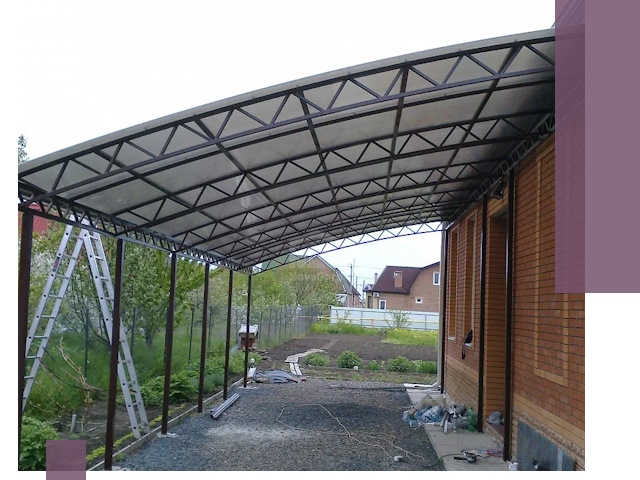 Профессиональный монтаж навесов под ключ в Миассе