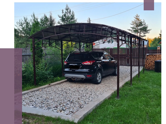 Навесы для автомобиля в Миассе от 13068 руб.  | ПРОЛЁТ-Мсс