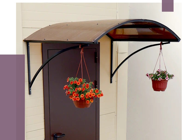 Козырьки над входом в Миассе от 14747 руб.  | ПРОЛЁТ-Мсс