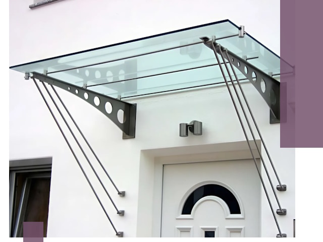 Козырьки над входом под ключ в Миассе — изготовление и монтаж