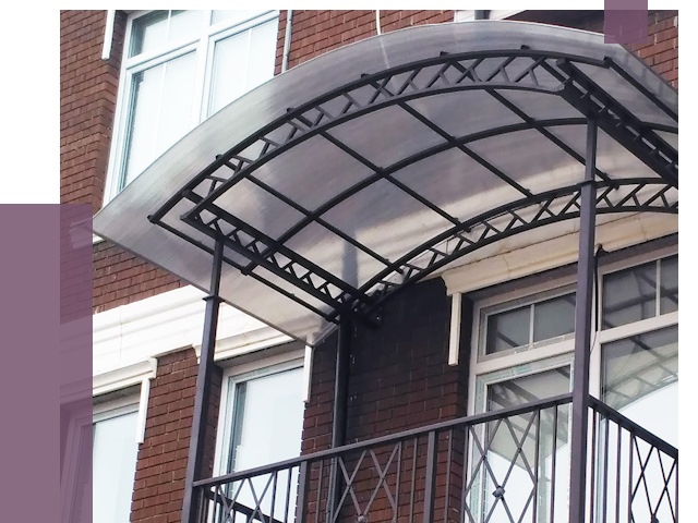 Козырьки над балконом в Миассе от 8594 руб.  | ПРОЛЁТ-Мсс