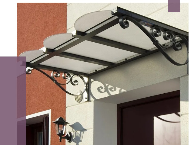 Односкатные козырьки в Миассе от 8339 руб.  | ПРОЛЁТ-Мсс