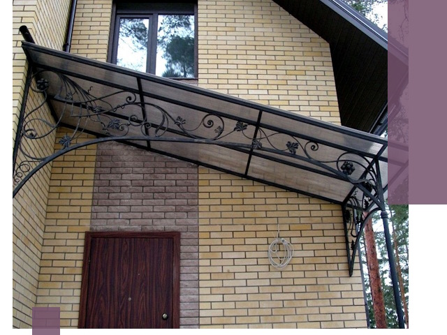 Односкатные козырьки из металла под ключ в Миассе