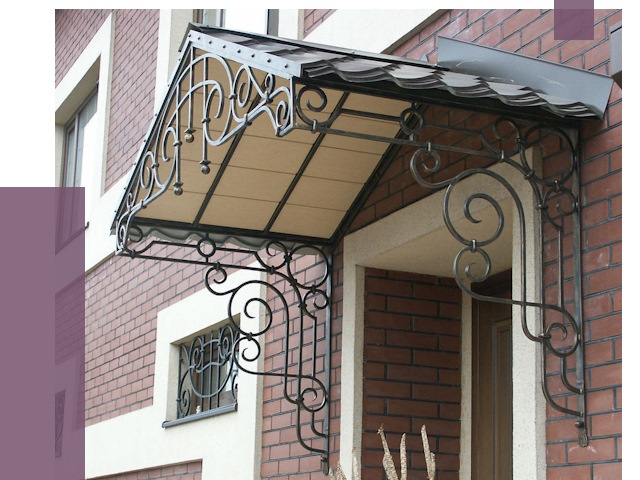 Двускатные козырьки в Миассе под ключ от 12713 руб.