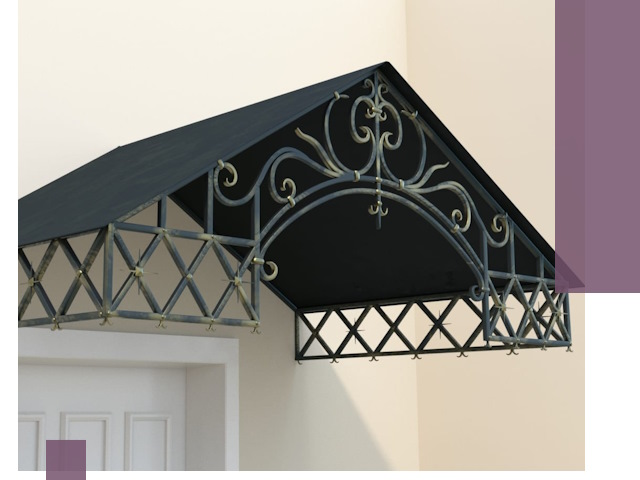 Двускатные металлические козырьки под ключ в Миассе